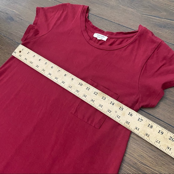 Heart & hips cranberry size large tunic or mini dress with front pocket - Picture 6 of 9